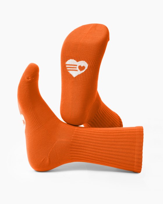 1552 Sport Ribbed Crew Socks Orange
